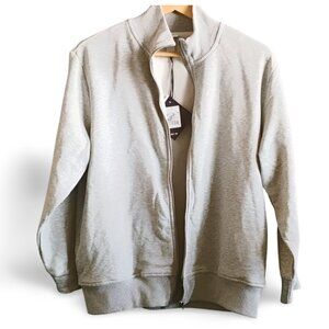 Ava & Viv Light Gray Zip Front Sweatshirt, 0X, NWT
